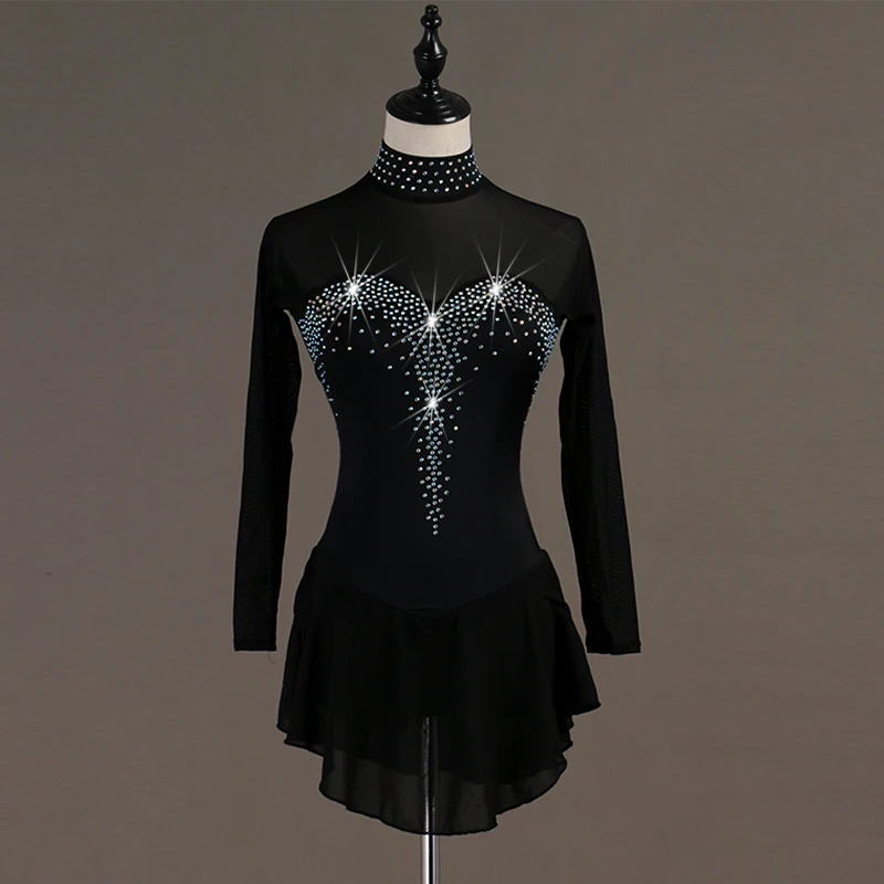 Figure Skating Dresses Women/Girls Black Long Sleeve Crystal Gymnastics Costumes Ice Skating Competition Stage Clothes DQL3268
Figure Skating Dresses Women/Girls Black Long Sleeve Crystal Gymnastics Costumes Ice Skating Competition Stage Clothes DQL3268