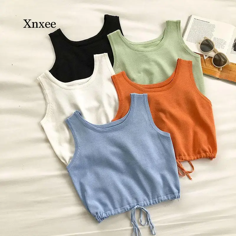 Candy Color Knitting Tanks Tops Women Drawstring Casual Crop Tops Hip-Hop Chic Womens Sexy Harajuku Summer Fashion Loose Simple
Candy Color Knitting Tanks Tops Women Drawstring Casual Crop Tops Hip-Hop Chic Womens Sexy Harajuku Summer Fashion Loose Simple