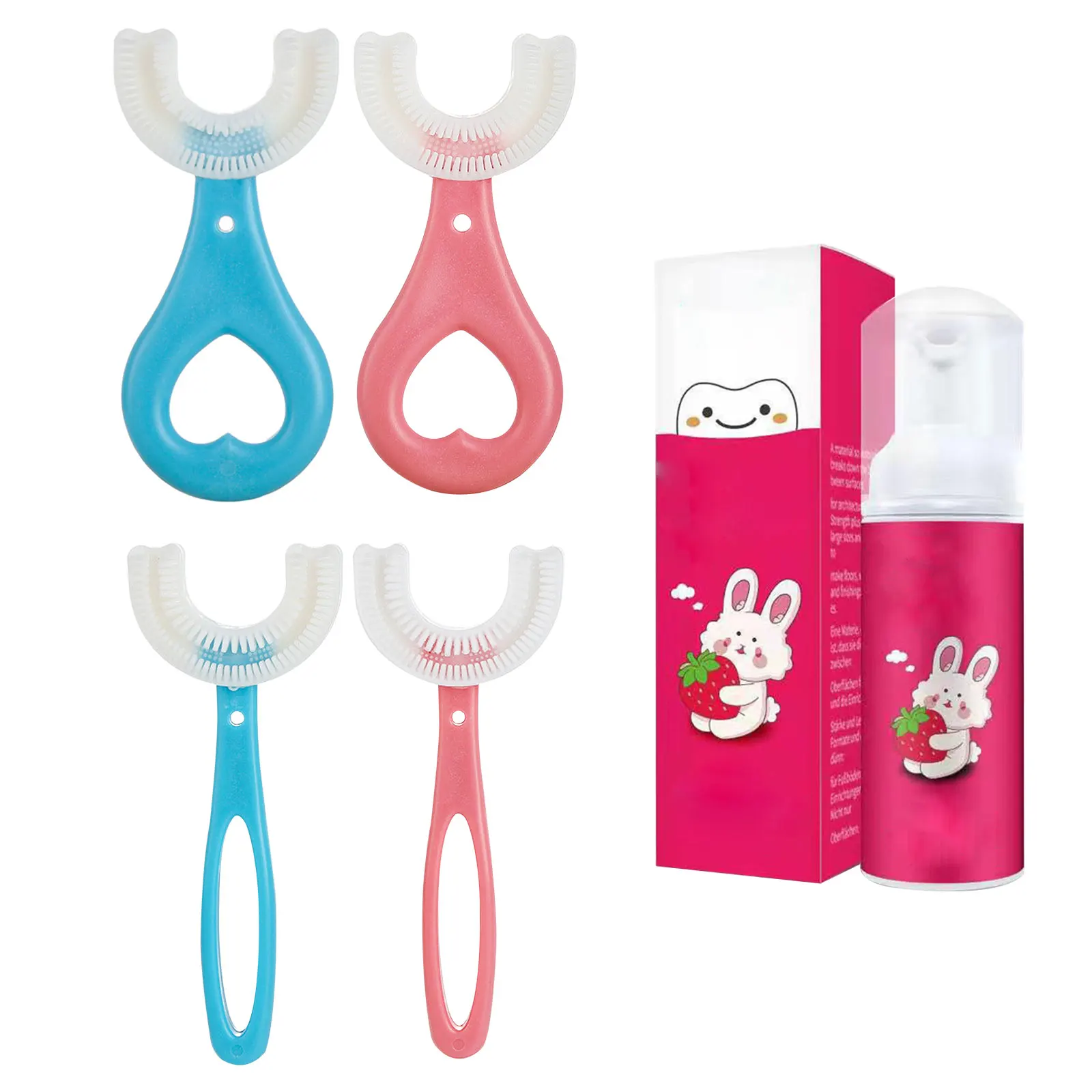 Kids U-Shaped Toothbrush Manual Training Tooth Brush Food Grade 360 Degree Soft Silicone Brush Head Whitening Massage Toothbrush
Kids U-Shaped Toothbrush Manual Training Tooth Brush Food Grade 360 Degree Soft Silicone Brush Head Whitening Massage Toothbrush