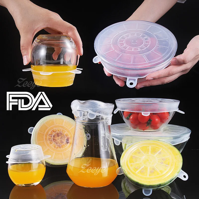 6Pcs Kitchen Universal Accessories Silicone Reusable Food Wrap Bowl Pot Cover Silicone Stretch Lids Cookware Cooking Tools Set
6Pcs Kitchen Universal Accessories Silicone Reusable Food Wrap Bowl Pot Cover Silicone Stretch Lids Cookware Cooking Tools Set