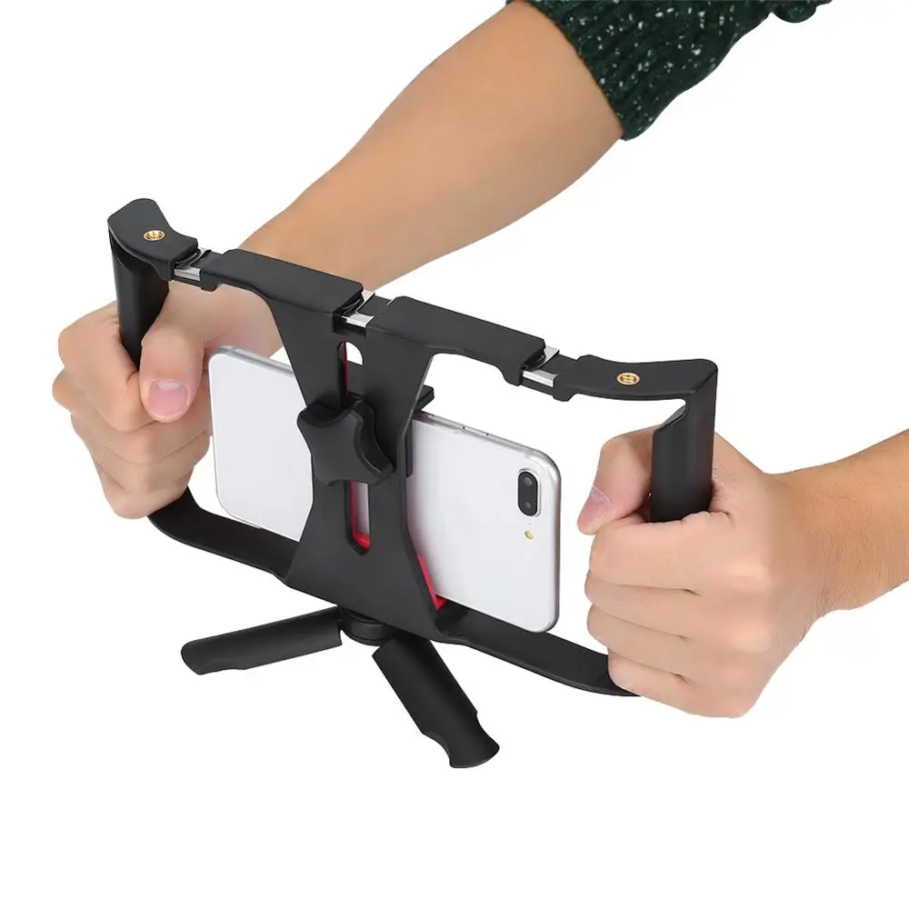 Dual Hanlde Adjustable Handheld Phone Stabilizer Smartphone Video Rig Hand Grip Filmmaking Case with 1/4in Screw Cold Shoe Mount
Dual Hanlde Adjustable Handheld Phone Stabilizer Smartphone Video Rig Hand Grip Filmmaking Case with 1/4in Screw Cold Shoe Mount