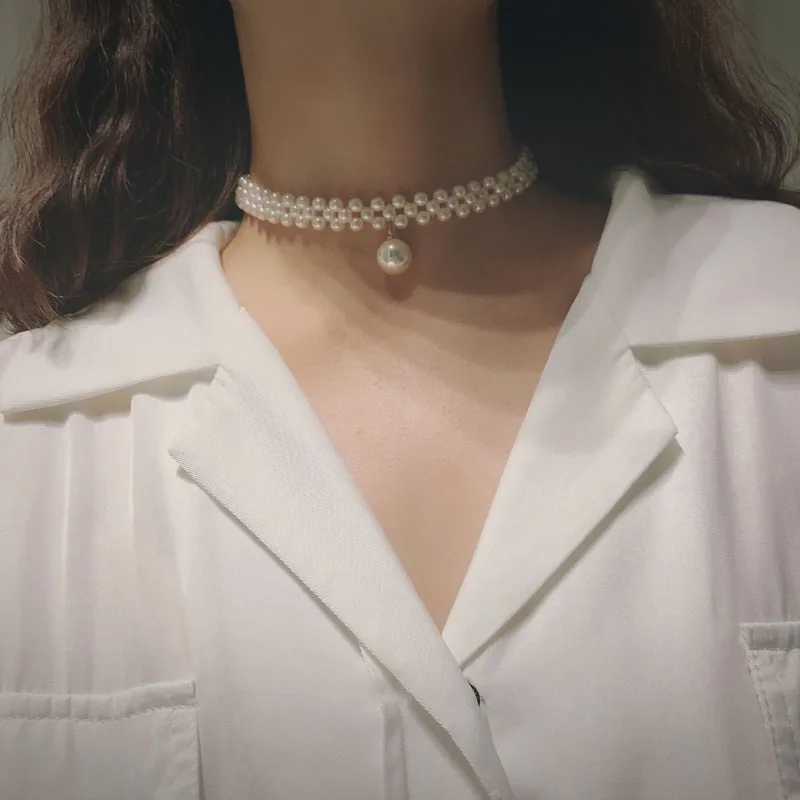 Vintage Jewelry Necklace Pendant For Women Solid 925 Imitation Pearls Short Choker Neckalces Clavicle Chain Fine Jewelry
Vintage Jewelry Necklace Pendant For Women Solid 925 Imitation Pearls Short Choker Neckalces Clavicle Chain Fine Jewelry