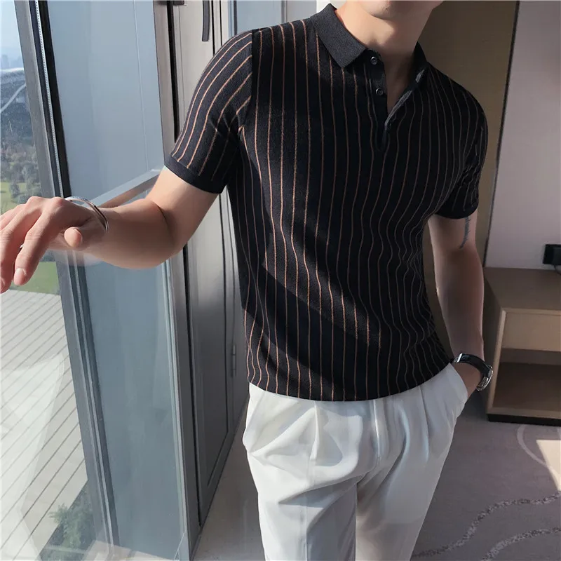 2021 Summer Striped Polo Shirts Men High Quality Casual Short Sleeve Polo Business Men's Clothing Slim Fit Lapel Knitting Tops
2021 Summer Striped Polo Shirts Men High Quality Casual Short Sleeve Polo Business Men's Clothing Slim Fit Lapel Knitting Tops