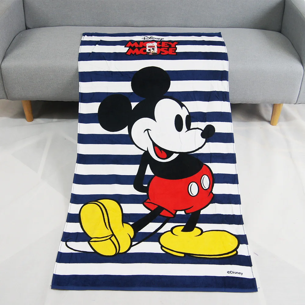 

Disney Rainbow Stripes Mickey Mouse Frozen Elsa Anna Bath Towel 100% Cotton Baby Boys Kids Swimming Beach Towels 75x150cm