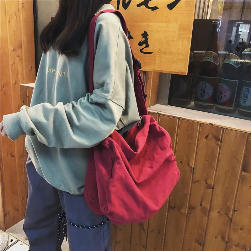 Women's Shoulder Bags High Quality Canvas Unisex Casual Solid Crossbody-bag Girls Student School Bookbag Travel Large Bag New
Women's Shoulder Bags High Quality Canvas Unisex Casual Solid Crossbody-bag Girls Student School Bookbag Travel Large Bag New
