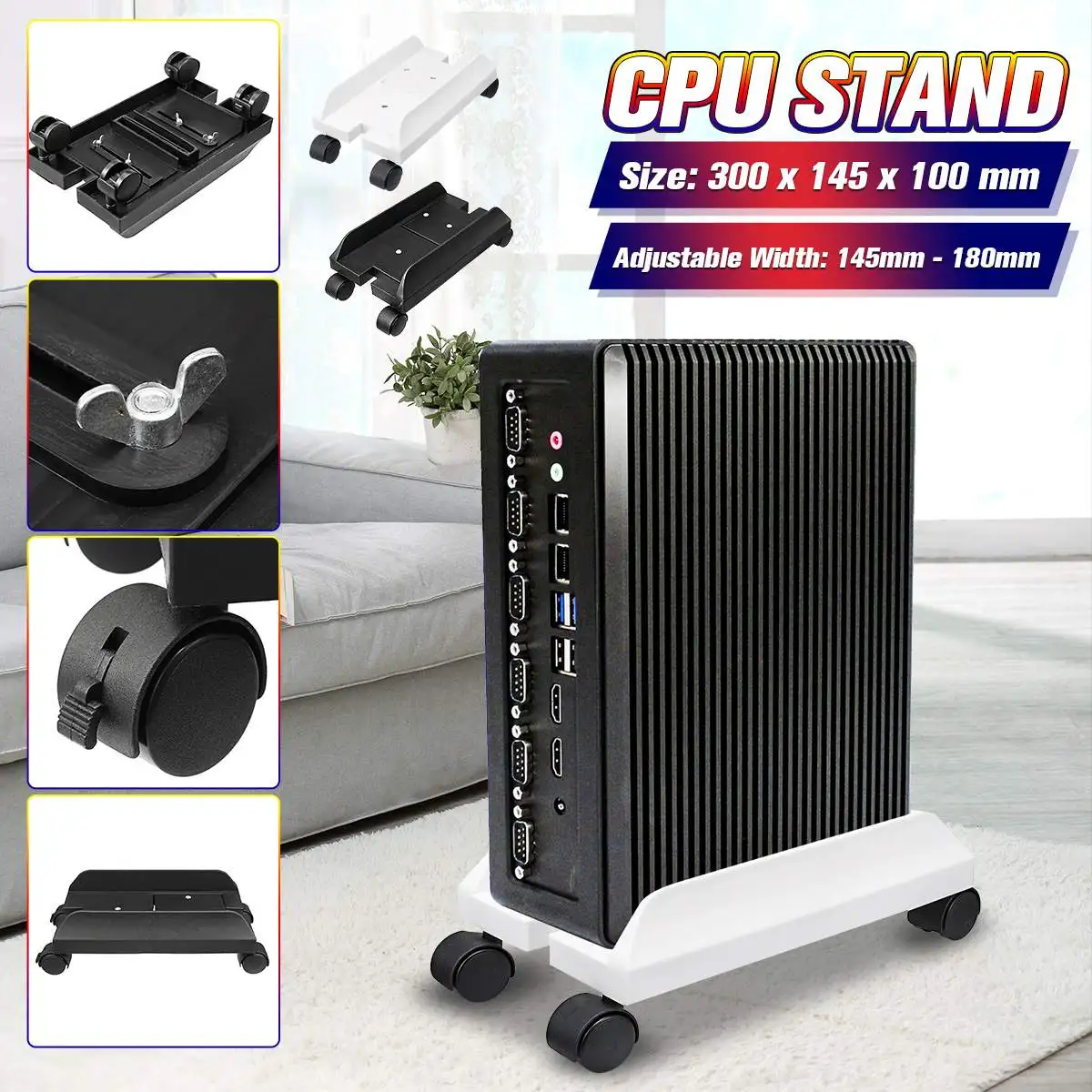Adjustable Computer Case CPU Rolling Holder Bracket Floor Stand Desktop Mainframe Storage Rack Mobile Tower with 4 Caster Wheels
Adjustable Computer Case CPU Rolling Holder Bracket Floor Stand Desktop Mainframe Storage Rack Mobile Tower with 4 Caster Wheels