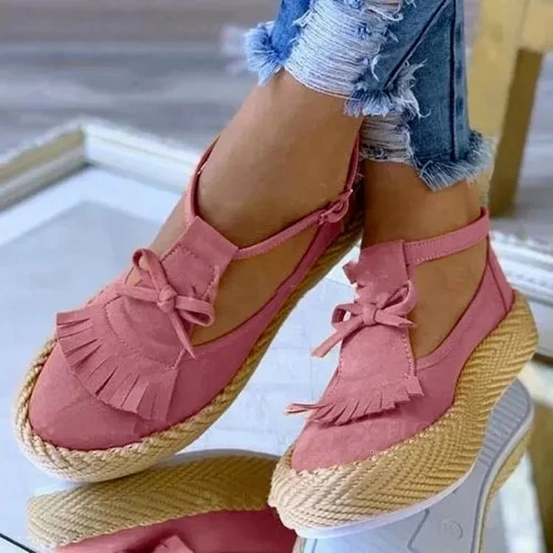 Women's Casual Shoes Summer New Solid Color Buckle Tassel Bow Outdoor Walking Shoes Comfortable Lightweight Fisherman Shoes
Women's Casual Shoes Summer New Solid Color Buckle Tassel Bow Outdoor Walking Shoes Comfortable Lightweight Fisherman Shoes