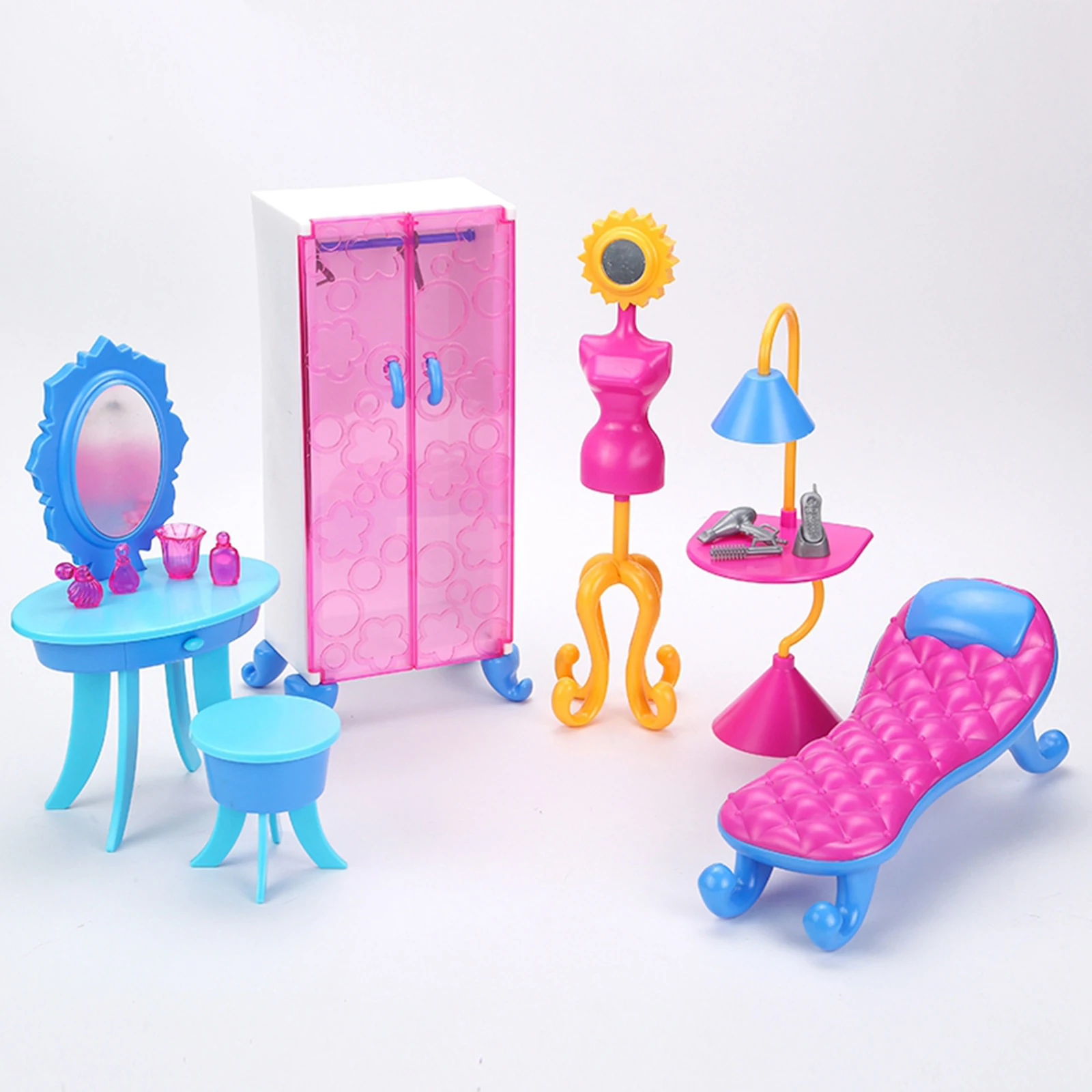 1 Set Girl Toys 11.5 Inch Doll Furnitur, Wardrobe, Dressing Table, Chair, Recliner Coat Rack Floor Lamp and Other Accessories
1 Set Girl Toys 11.5 Inch Doll Furnitur, Wardrobe, Dressing Table, Chair, Recliner Coat Rack Floor Lamp and Other Accessories
