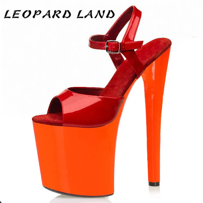 Leopard Land 20CM Fluorescent Orange Sexy Pole Dance High Heels Transparent Fish Mouth Model Catwalk Nightclub Sandals LYP
Leopard Land 20CM Fluorescent Orange Sexy Pole Dance High Heels Transparent Fish Mouth Model Catwalk Nightclub Sandals LYP
