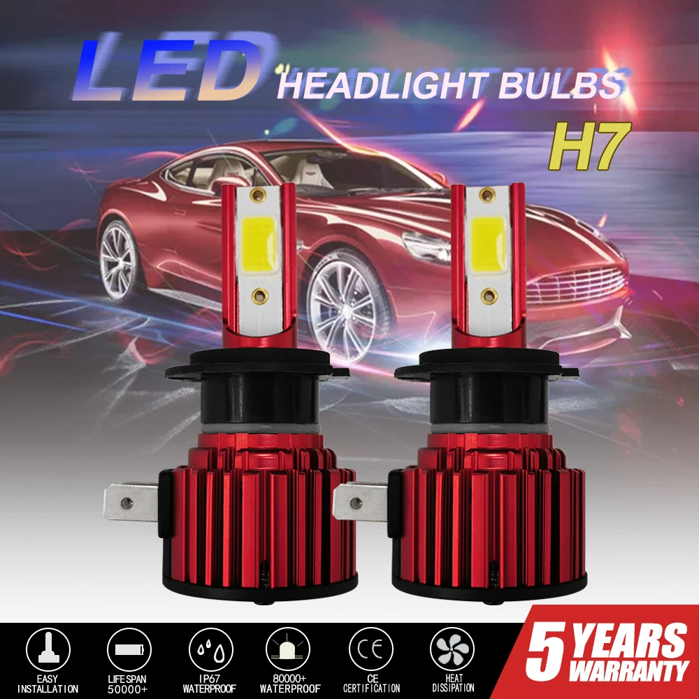

Muxall 2PCS Super Bright Car Headlight Bulbs H7 LED H9 HB3 9005 HB4 9006 H11 H8 Bulb Canbus 100W 20000LM 6000K 12V 24V Fog Light