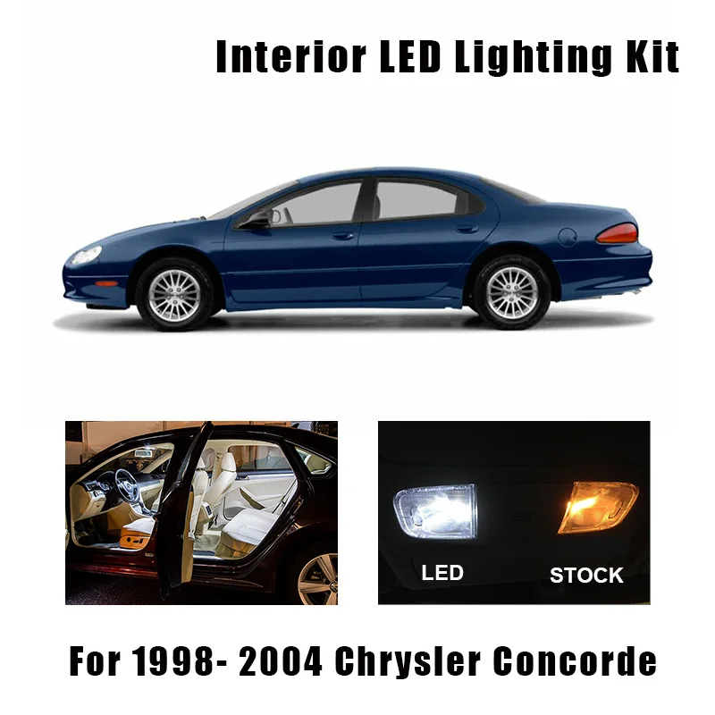 10 Bulbs White Interior LED Canbus Car Light Kit Fit For 1998-2001 2002 2003 2004 Chrysler Concorde Map Dome Cargo License Lamp
10 Bulbs White Interior LED Canbus Car Light Kit Fit For 1998-2001 2002 2003 2004 Chrysler Concorde Map Dome Cargo License Lamp