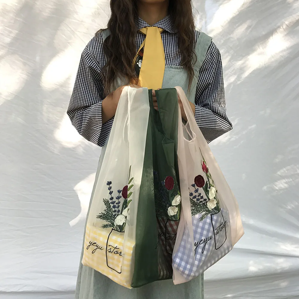 2021 Summer New Style Small Daisy Shopping Bag Transparent Tote Organza Yarn Cloth Embroidery Bag Purse Clear Handbag
2021 Summer New Style Small Daisy Shopping Bag Transparent Tote Organza Yarn Cloth Embroidery Bag Purse Clear Handbag