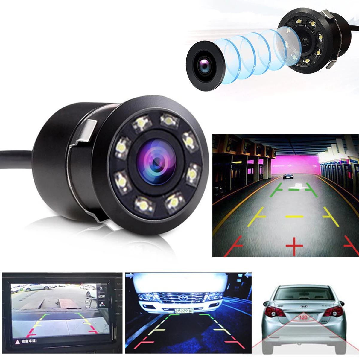Waterproof 8 LED Sensor 170 Degree Wide Angle HD Car Reverse Parking Camera HD Rear View Cam Backup Night Vision
Waterproof 8 LED Sensor 170 Degree Wide Angle HD Car Reverse Parking Camera HD Rear View Cam Backup Night Vision