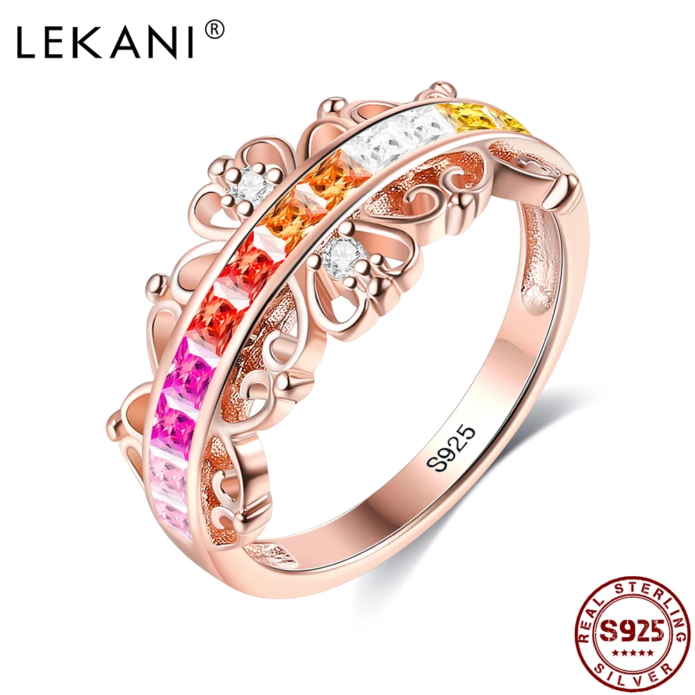LEKANI S925 стерлингового серебра Радуга кольца для Для женщин кубического циркония с вышивкой в виде короны, простой Мода Обручение кольца ювел...
LEKANI S925 стерлингового серебра Радуга кольца для Для женщин кубического циркония с вышивкой в виде короны, простой Мода Обручение кольца ювел...
