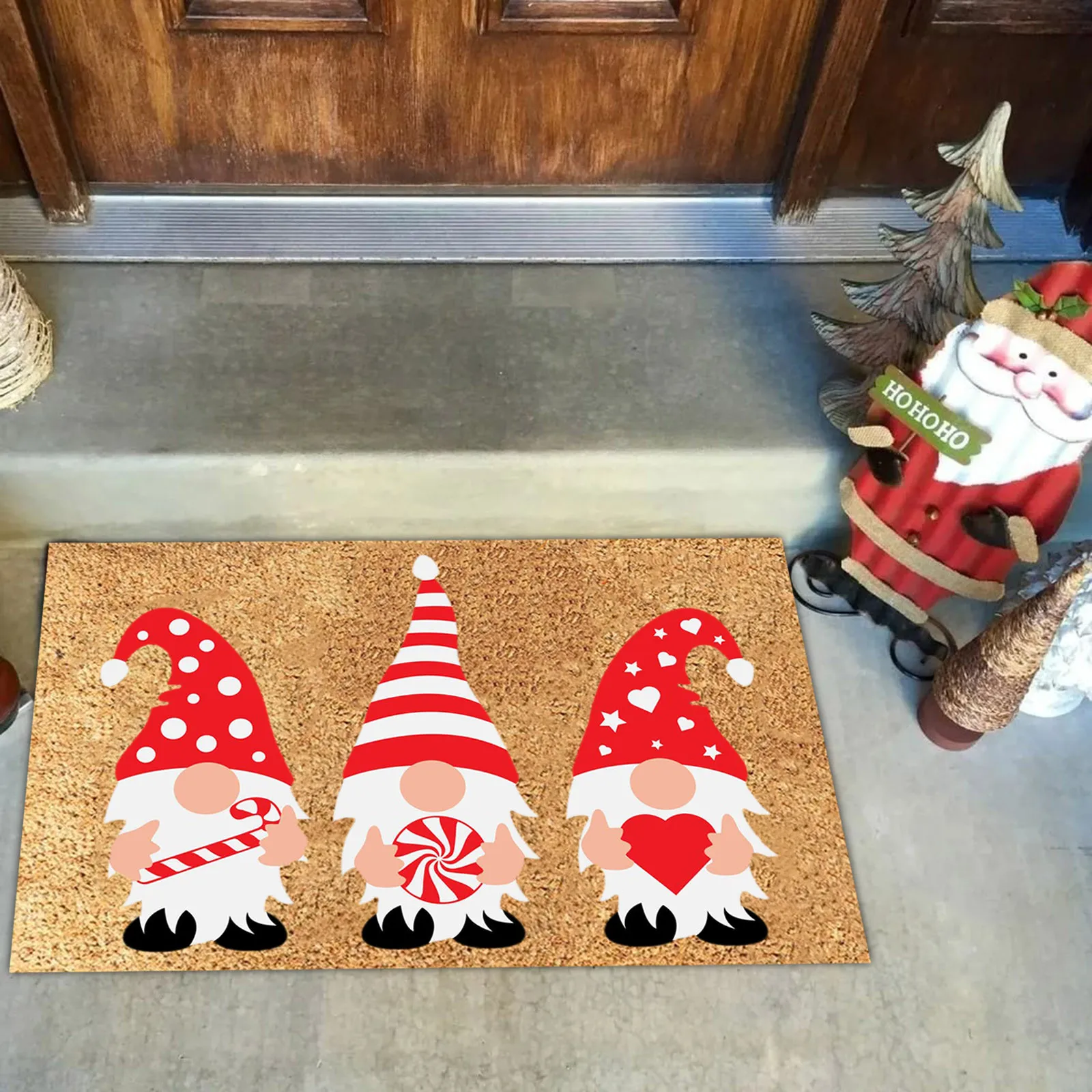 

1pc Christmas Welcome Mats For Front Door Funny Door Mats Outside Entrance Doormat Rug Kitchen Carpet Decor Colorful Home Decor