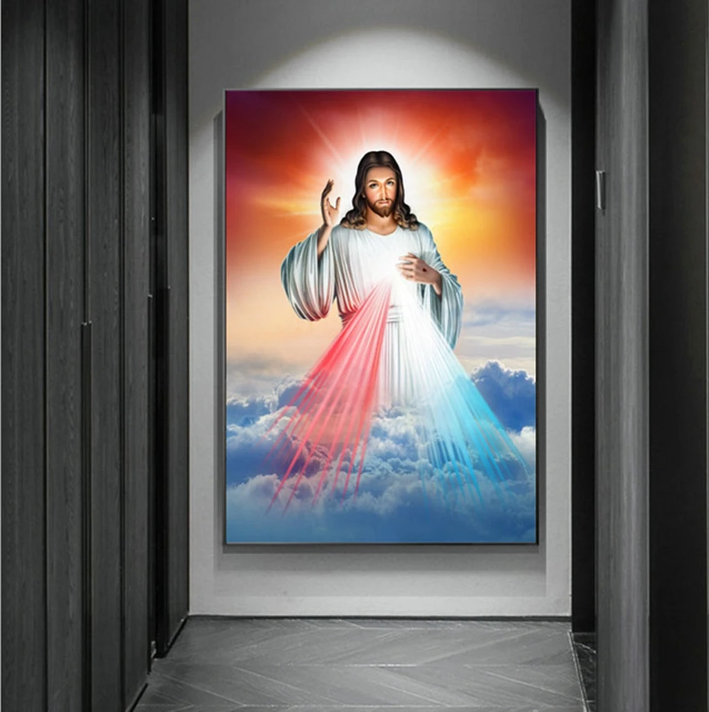 Картина на холсте с изображением Иисуса Бога настенный плакат доллара Модульная