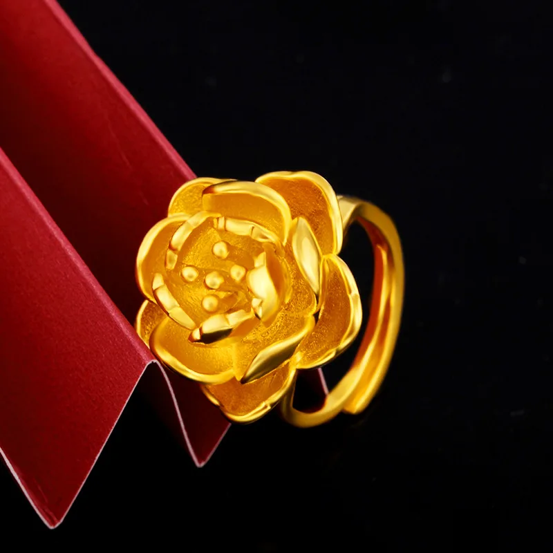 Peony Rose Flower Shaped 18k Yellow Gold Rose Rings for Women Lover Engagement Wedding Birthday Opening Jewelry Ring Gifts
Peony Rose Flower Shaped 18k Yellow Gold Rose Rings for Women Lover Engagement Wedding Birthday Opening Jewelry Ring Gifts