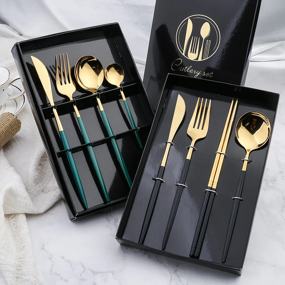 Western Steak Knife Forks Spoon Stainless Steel Cutlery Servies Sets Dinnerware Eco Friendly Talheres Kitchen Stuff DI50DC
Western Steak Knife Forks Spoon Stainless Steel Cutlery Servies Sets Dinnerware Eco Friendly Talheres Kitchen Stuff DI50DC