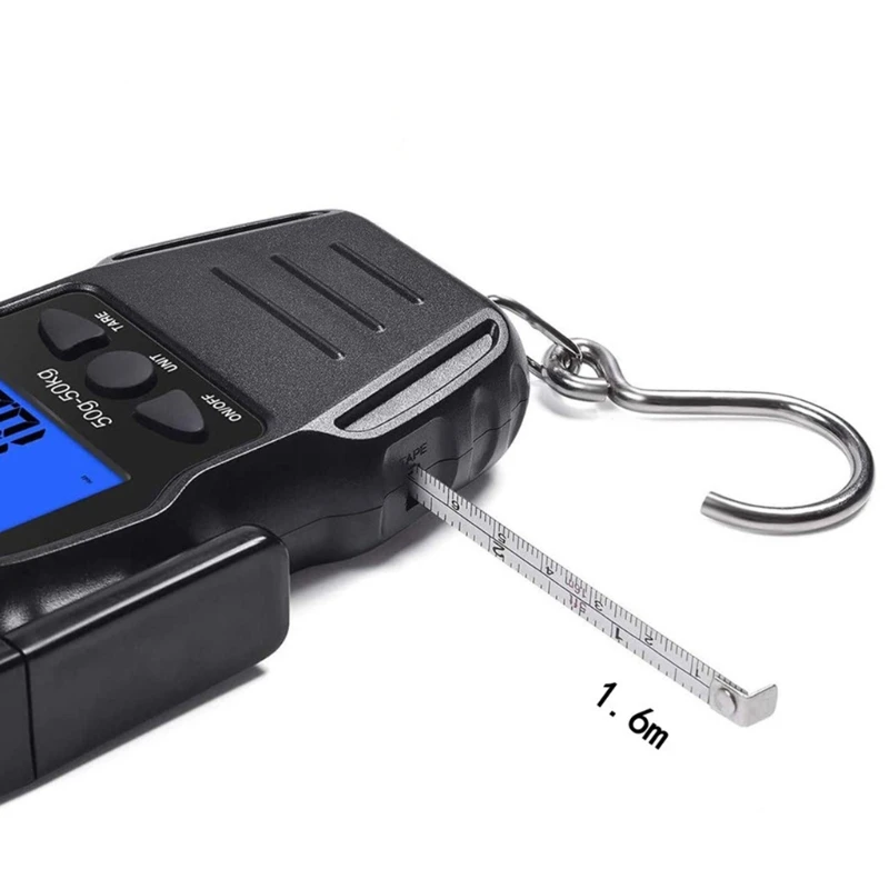 Fishing Scale Digital Hanging Scale with Measuring Tape LCD Display 110lb/50kg Portable Luggage Scale
Fishing Scale Digital Hanging Scale with Measuring Tape LCD Display 110lb/50kg Portable Luggage Scale