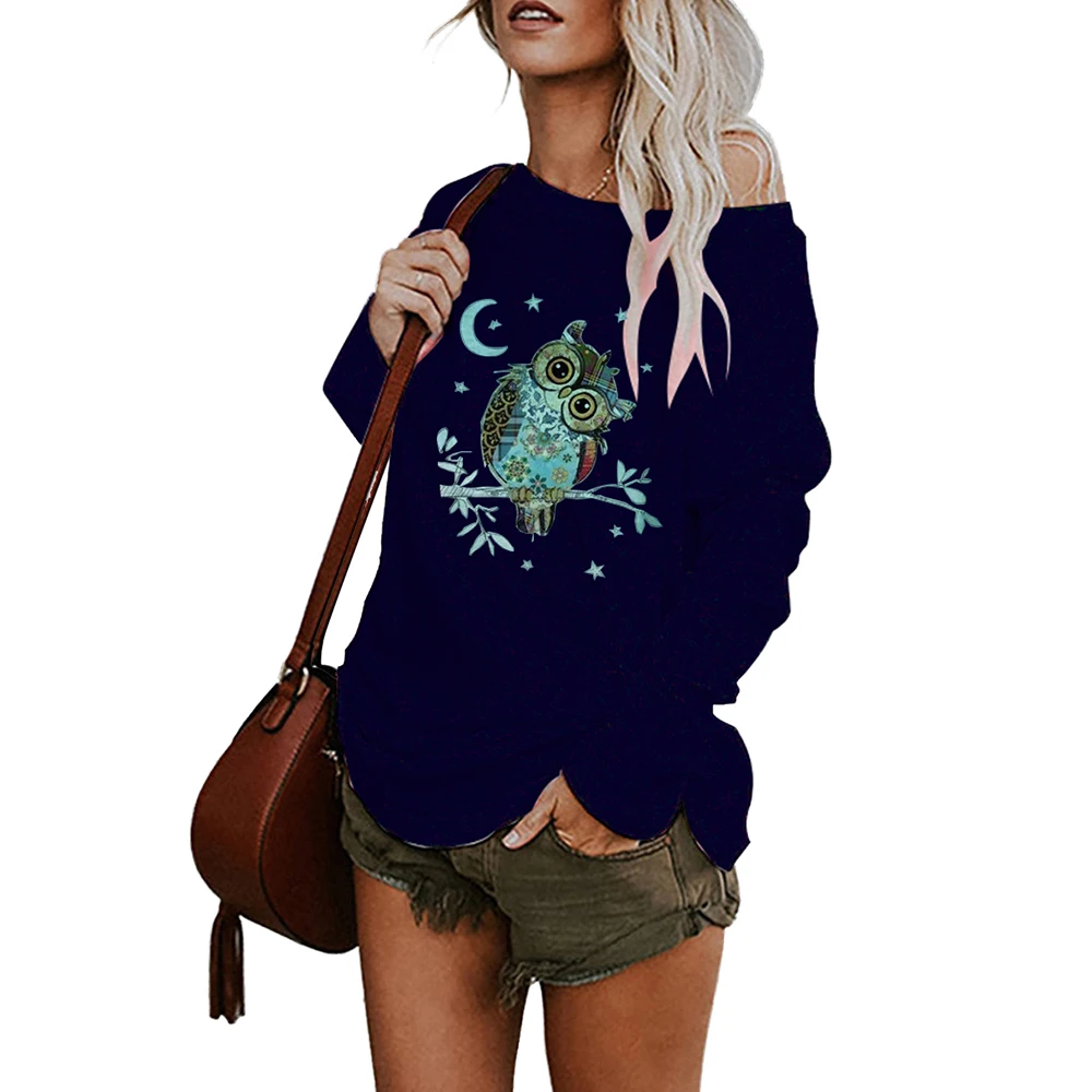 Plus Size Women TShirts Cute Owl-Printed Mid-length Long Sleeve Ladies Clothing Graphic Tees
Plus Size Women TShirts Cute Owl-Printed Mid-length Long Sleeve Ladies Clothing Graphic Tees
