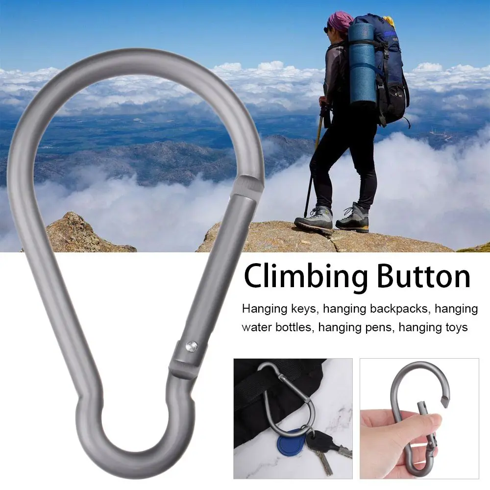 New Equipment Safety Black-color Aluminium Camping Hiking Hook Black Climbing Button Alloy Carabiner Buckle Keychain
New Equipment Safety Black-color Aluminium Camping Hiking Hook Black Climbing Button Alloy Carabiner Buckle Keychain