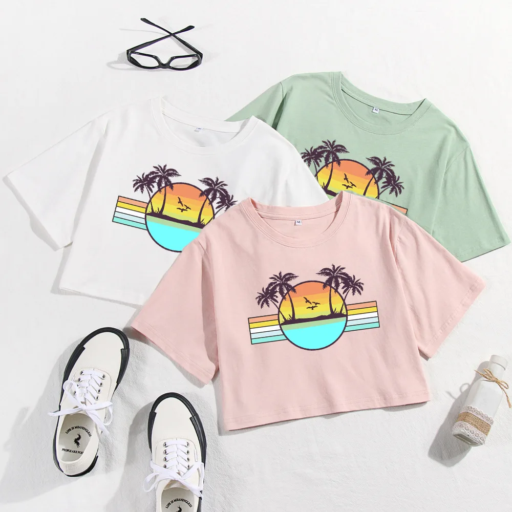 Cotton Short T Shirt Sexy Crop Tops Landscape Graphic T Shirts Fashion Short Tees Tops for Summer Casual Streetwear Women Girls
Cotton Short T Shirt Sexy Crop Tops Landscape Graphic T Shirts Fashion Short Tees Tops for Summer Casual Streetwear Women Girls