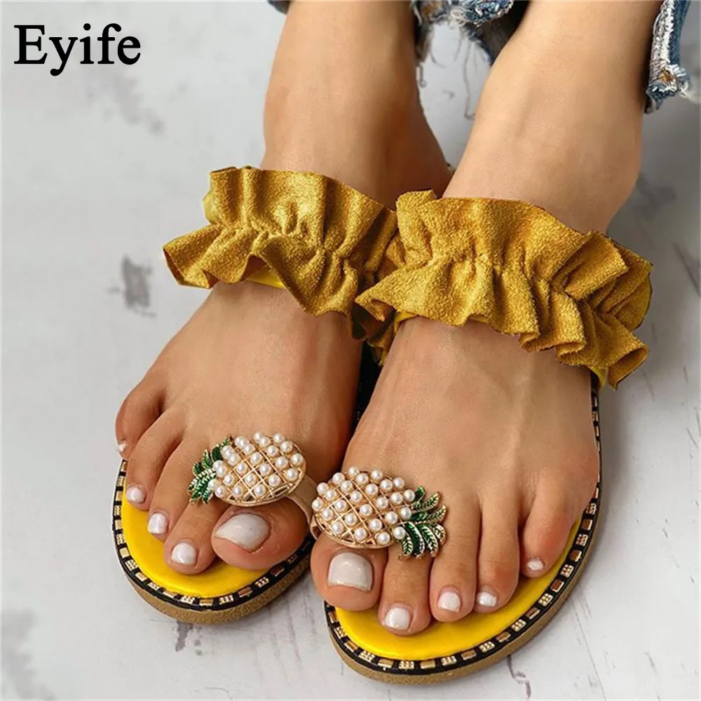 Summer New Flip Flops 2021 Clip Toe Pineapple Pearl Ladies Comfy Flat Casual Slippers 35-43 Big Size Female Beach Sandals
Summer New Flip Flops 2021 Clip Toe Pineapple Pearl Ladies Comfy Flat Casual Slippers 35-43 Big Size Female Beach Sandals