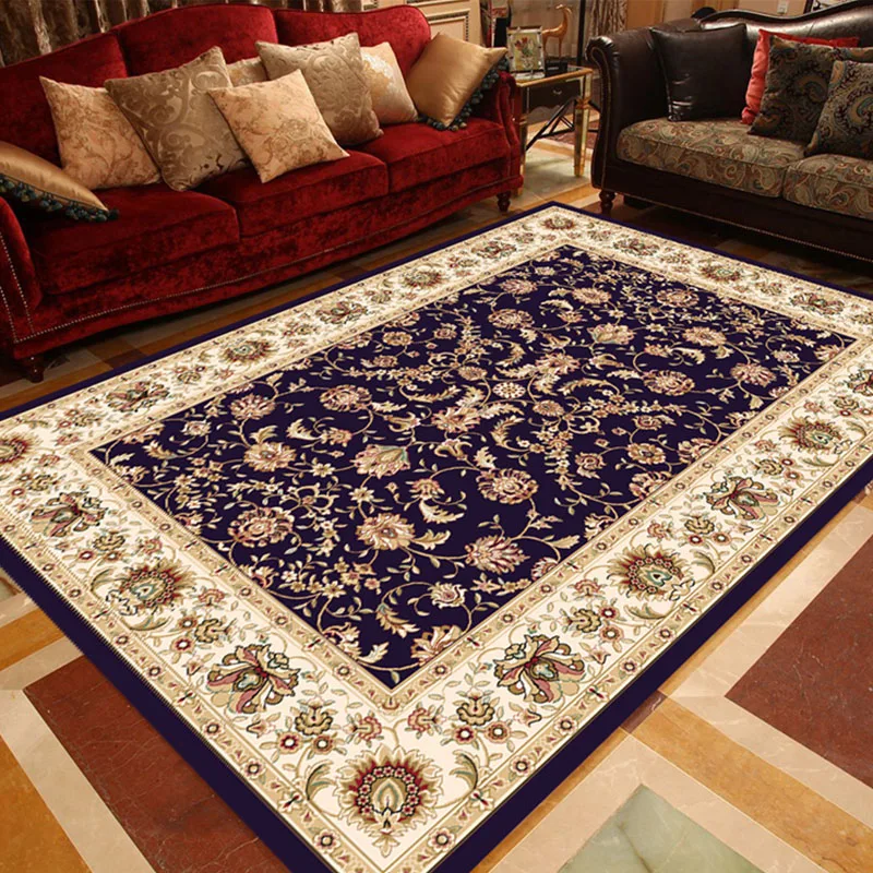 

Newly Retro Persian Floral Rug Non Skid Washable Carpet for Bedroom Living Room Kitchen