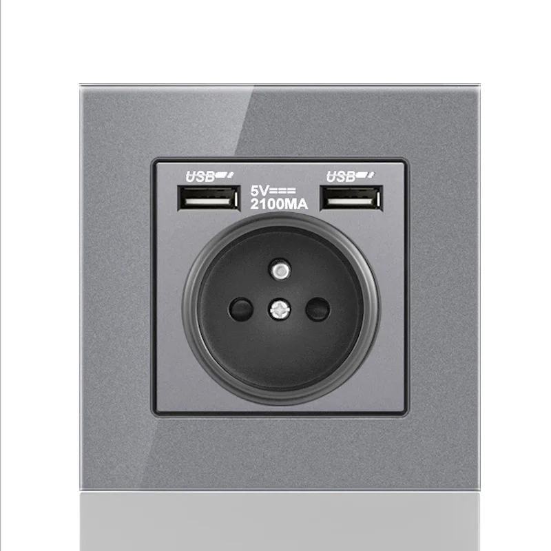 Depoguye French wall socket electric socket cover usb power strip, 2.1A USB charging port, black crystal glass 16A power outlet
Depoguye French wall socket electric socket cover usb power strip, 2.1A USB charging port, black crystal glass 16A power outlet