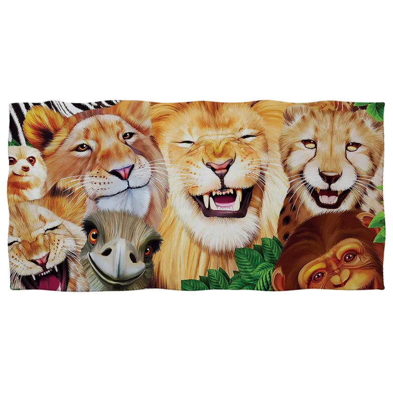 Animals of the Savannah Soft Beach Towel Absorbent Microfiber Bath Shower Towel Cute Cartoon African Lion/Elephant Bath Towel
Animals of the Savannah Soft Beach Towel Absorbent Microfiber Bath Shower Towel Cute Cartoon African Lion/Elephant Bath Towel
