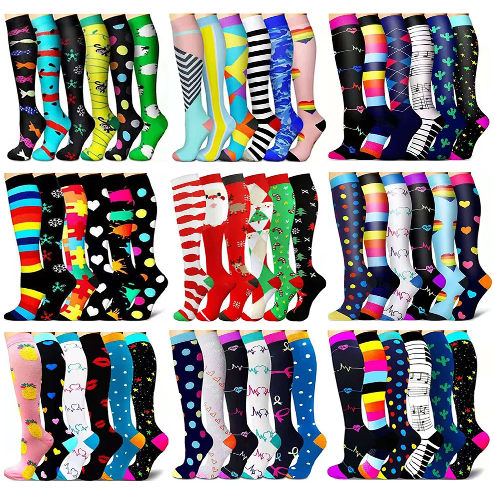 Women Compression Running Socks 15-20mmHg Diabetic Varicose Veins Nurse Pressure Socks Fashion Long Nylon Sports Socks for Men
Women Compression Running Socks 15-20mmHg Diabetic Varicose Veins Nurse Pressure Socks Fashion Long Nylon Sports Socks for Men