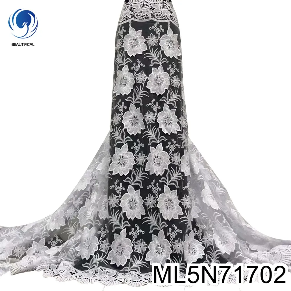 BEAUTIFICAL lace 2020 nigerian white lace fower embroidery net lace dress tissu for sewing 5 yards ML5N717
BEAUTIFICAL lace 2020 nigerian white lace fower embroidery net lace dress tissu for sewing 5 yards ML5N717
