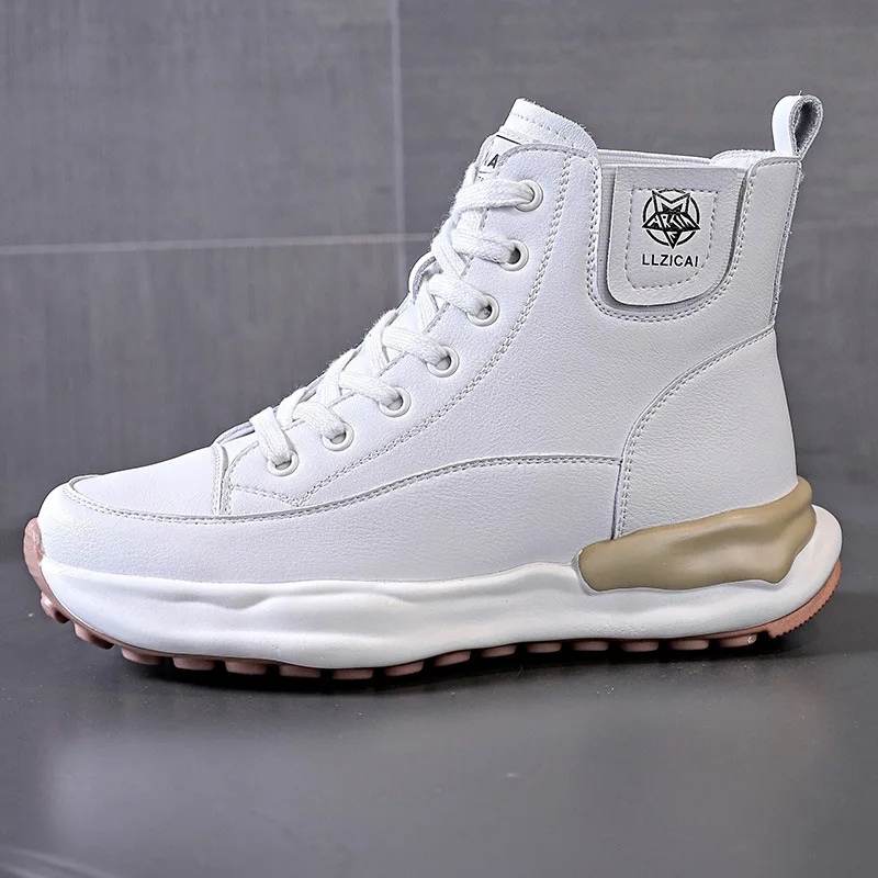 Platform Boots Women Chunky Sole Ankle Boots Street Style Ladies Fashion Leather High Top Sneakers Black White Women Short Boots
Platform Boots Women Chunky Sole Ankle Boots Street Style Ladies Fashion Leather High Top Sneakers Black White Women Short Boots