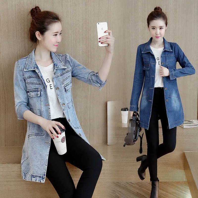 Korean Style Slim Fit Long Denim Jacket Women Plus Size Coat Casual Single Breasted Jeans Windbreakers Female Vintage Outerwear
Korean Style Slim Fit Long Denim Jacket Women Plus Size Coat Casual Single Breasted Jeans Windbreakers Female Vintage Outerwear
