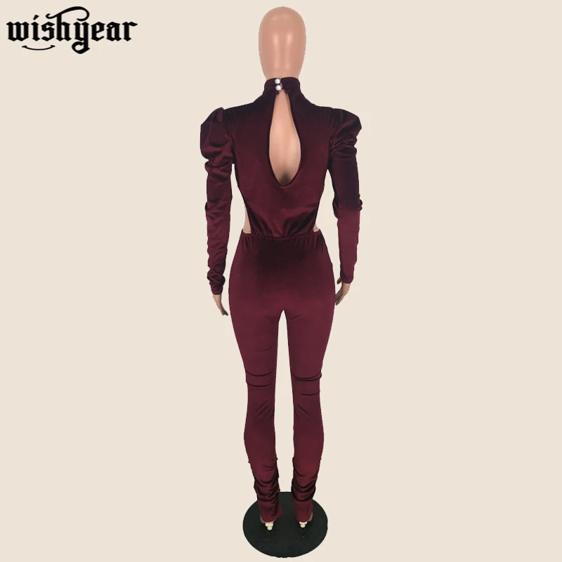 Sheer Mesh Patchwork Velvet Turtleneck Jumpsuit Autumn Winter Hollow Out Puff Long Sleeve Skinny Romper Casual Overalls S-XXL 
Sheer Mesh Patchwork Velvet Turtleneck Jumpsuit Autumn Winter Hollow Out Puff Long Sleeve Skinny Romper Casual Overalls S-XXL