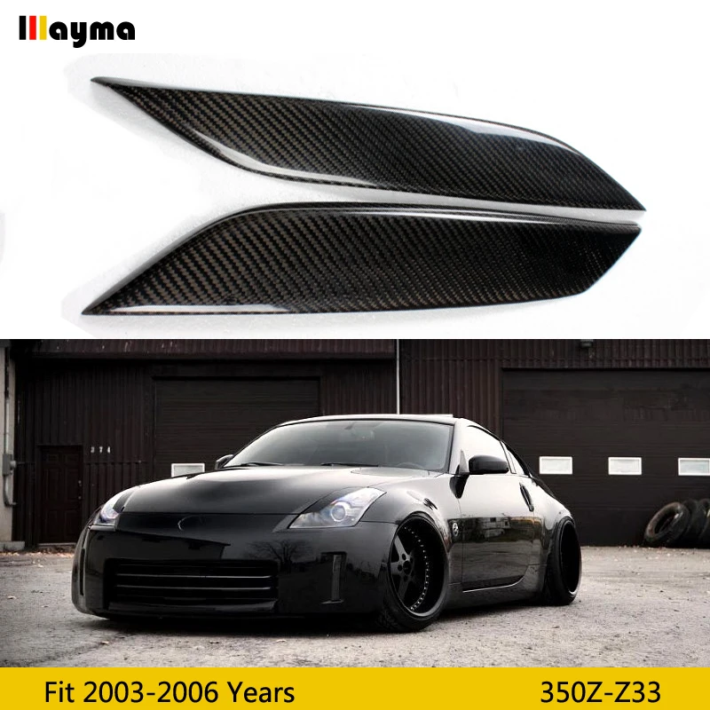 Стильные Карбоновые брови JDM ДЛЯ Nissan 350Z 2003 2006 года Z33 CF лампа для век наклейка на