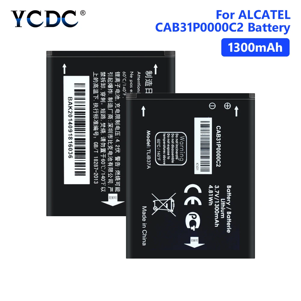 3.7V 1300mAh Battery For Alcatel One Touch M Pop OT-5020 Tli014A1 CAB31P0000C2 Lithium Polymer Mobile Phone Batteries
3.7V 1300mAh Battery For Alcatel One Touch M Pop OT-5020 Tli014A1 CAB31P0000C2 Lithium Polymer Mobile Phone Batteries