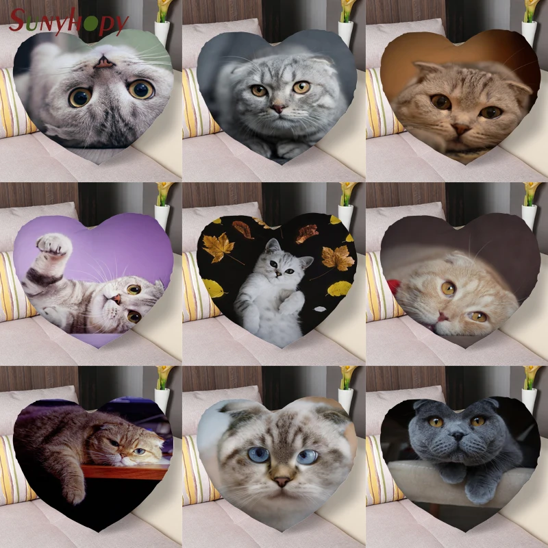 Scottish Fold Cat Custom Pillowcase Heart Shape Zippered Satin Fabric For Home/Seat Cushion Wedding Decorative-0903WJY
Scottish Fold Cat Custom Pillowcase Heart Shape Zippered Satin Fabric For Home/Seat Cushion Wedding Decorative-0903WJY