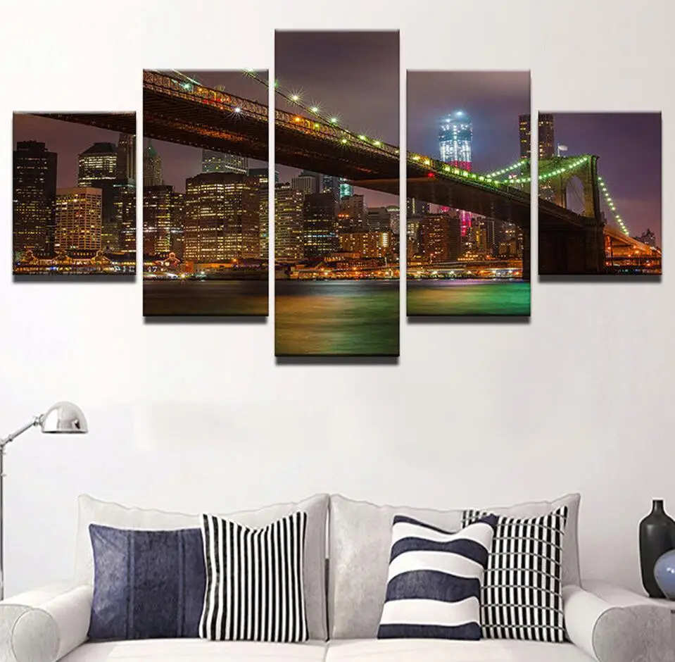 Wall Arts Framework HD Abstract Poster 5 Pieces City Building Night View Paintings Home Decor Landscape Canvas Printeds Pictures
Wall Arts Framework HD Abstract Poster 5 Pieces City Building Night View Paintings Home Decor Landscape Canvas Printeds Pictures