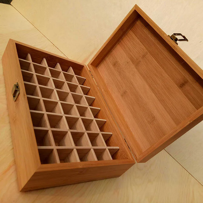 Коробка для эфирных масел из бамбука с 40 ячейками защитный деревянный чехол