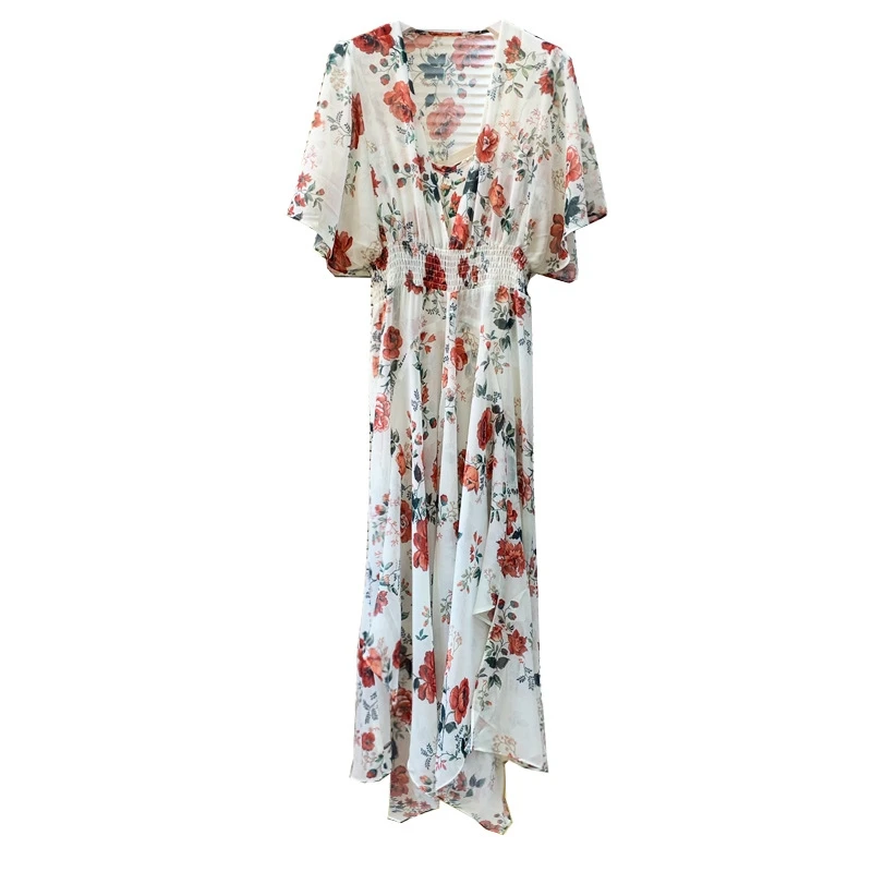 Ashley Sexy women floral long dress Elegant ruffled sleeve female summer dresses Holiday beach ladies maxi sundress 2020 
Ashley Sexy women floral long dress Elegant ruffled sleeve female summer dresses Holiday beach ladies maxi sundress 2020