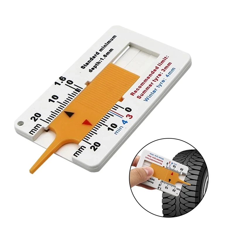 

Car Tyre Tread Depthometer Depth Indicator Gauge Gage Motorcycle Trailer Van Wheel Measure Tool Measrement Supplies 0-20mm