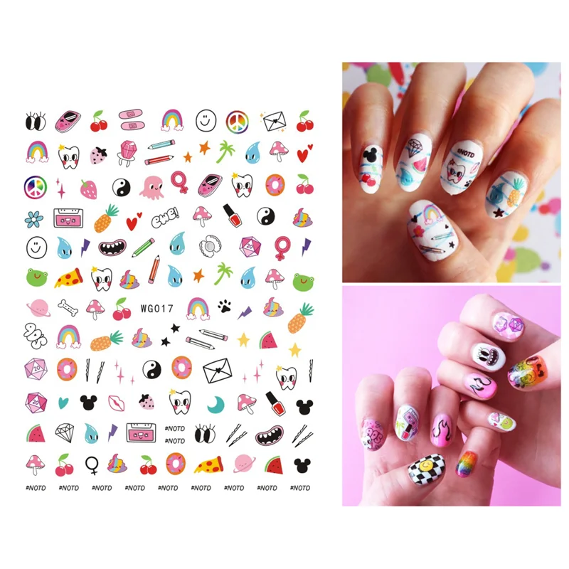 10PCS Cartoon Animal Nail Sticker Bow Love Nail Art Slider Rainbow Musical Note Flower Nail Decoration Tool WG018
10PCS Cartoon Animal Nail Sticker Bow Love Nail Art Slider Rainbow Musical Note Flower Nail Decoration Tool WG018