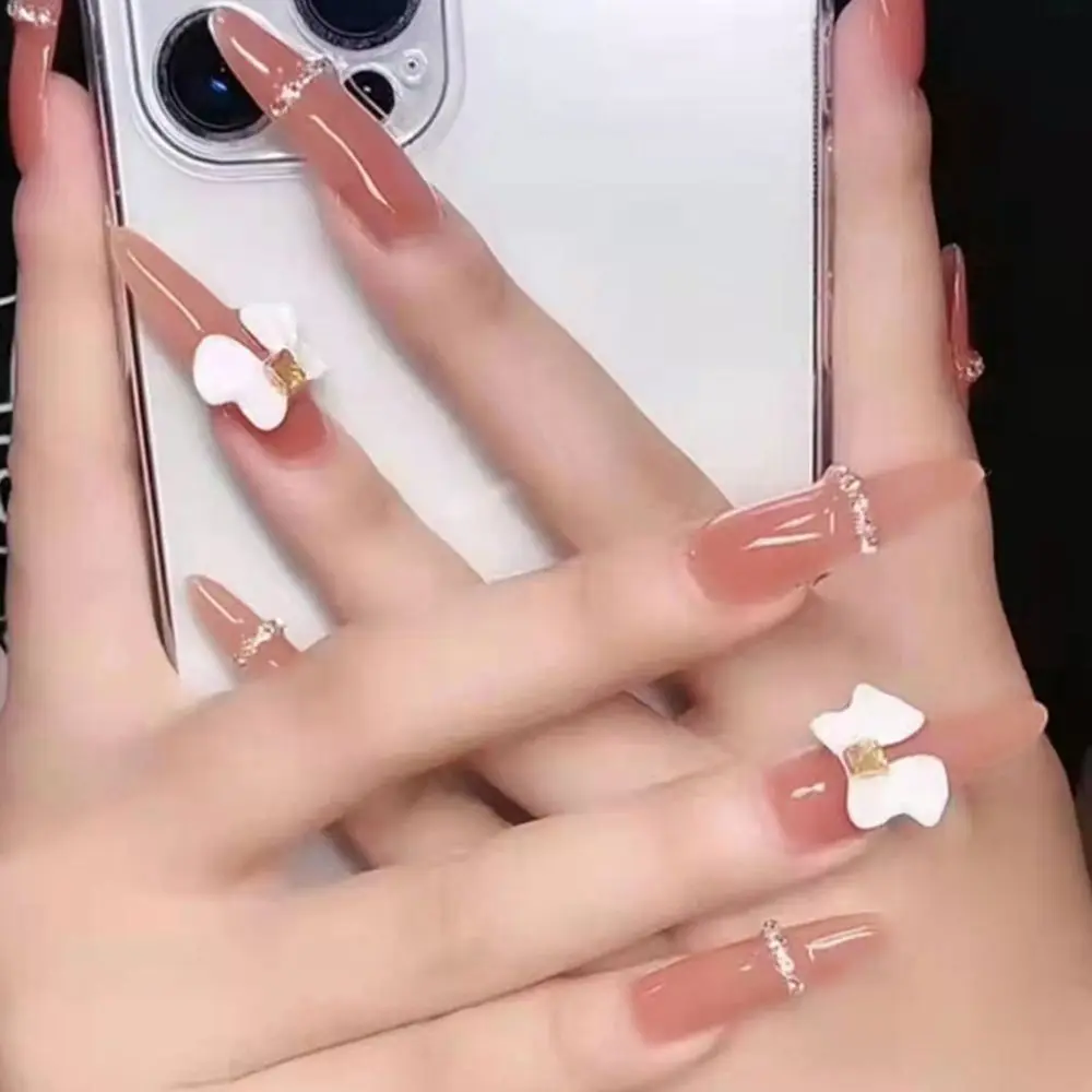 24 Pcs/Box Detachable Stiletto Bow False Nails Wearable Artificial Almond Full Cover Nail Tips Press On Nails Manicure Tools
24 Pcs/Box Detachable Stiletto Bow False Nails Wearable Artificial Almond Full Cover Nail Tips Press On Nails Manicure Tools