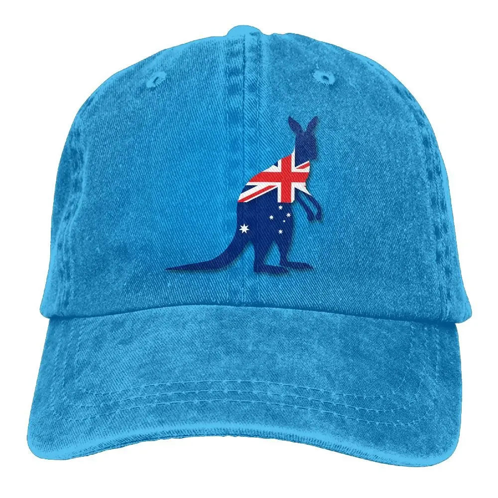 

Cowboy Men's Baseball CapUnisex Trucker Style Hats Flag Of Australia With Kangaroo RoyalBluecustom Logo
