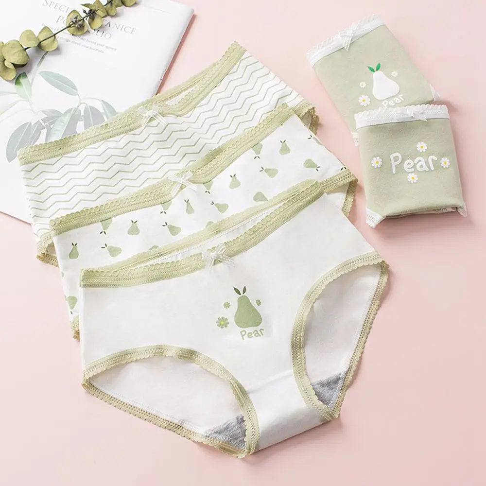 Small Fresh Pear Print Lace Girls Underwear Breathable Cotton Comfortable Mid-waist Sweet Student Breathable Briefs
Small Fresh Pear Print Lace Girls Underwear Breathable Cotton Comfortable Mid-waist Sweet Student Breathable Briefs