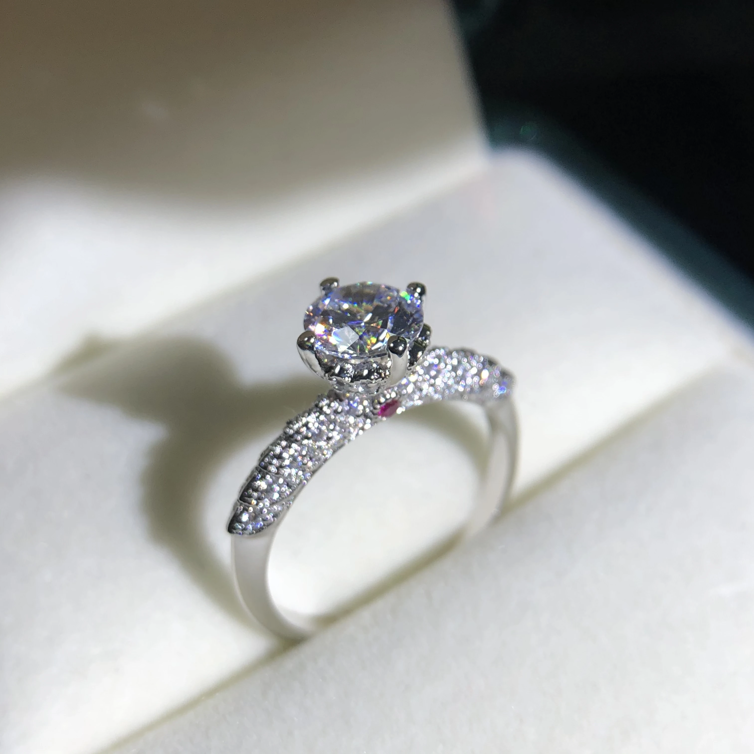 

Женское Обручальное кольцо с муассанитом, однотонное обручальное кольцо из белого золота 14 к с бриллиантом 1 карат 6,5 мм D VVS1, AU585