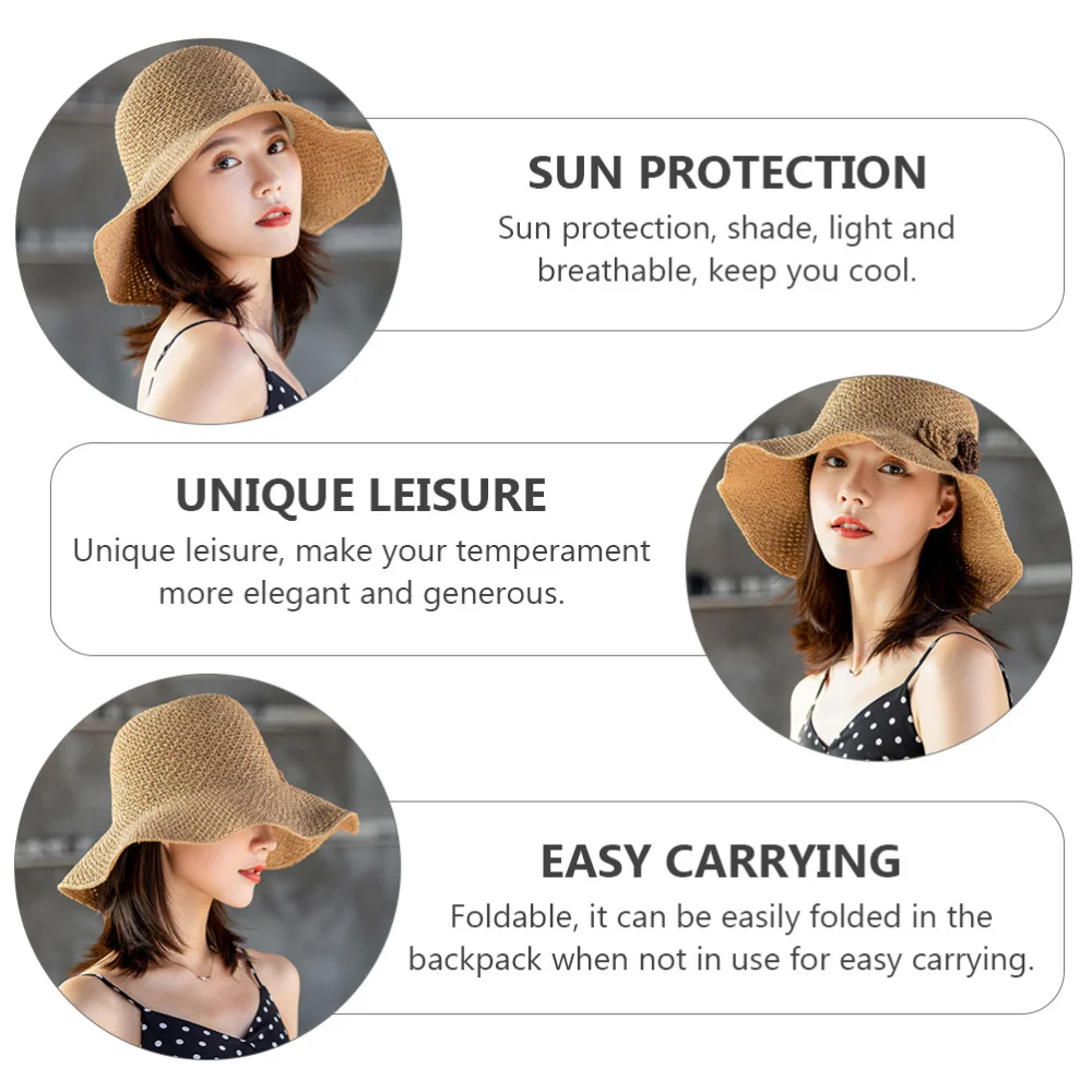 1Pc Summer Straw Hat Seaside Beach Foldable Straw Hat (Khaki)
1Pc Summer Straw Hat Seaside Beach Foldable Straw Hat (Khaki)