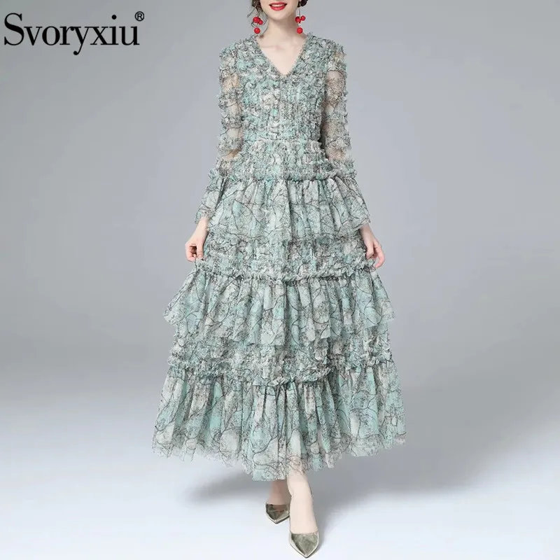Svoryxiu Autumn Fashion Woman Retro Elegant Maxi Dress V-Neck Slim High Waist Flower Pattern Print Cascading Ruffle Long Dresses
Svoryxiu Autumn Fashion Woman Retro Elegant Maxi Dress V-Neck Slim High Waist Flower Pattern Print Cascading Ruffle Long Dresses