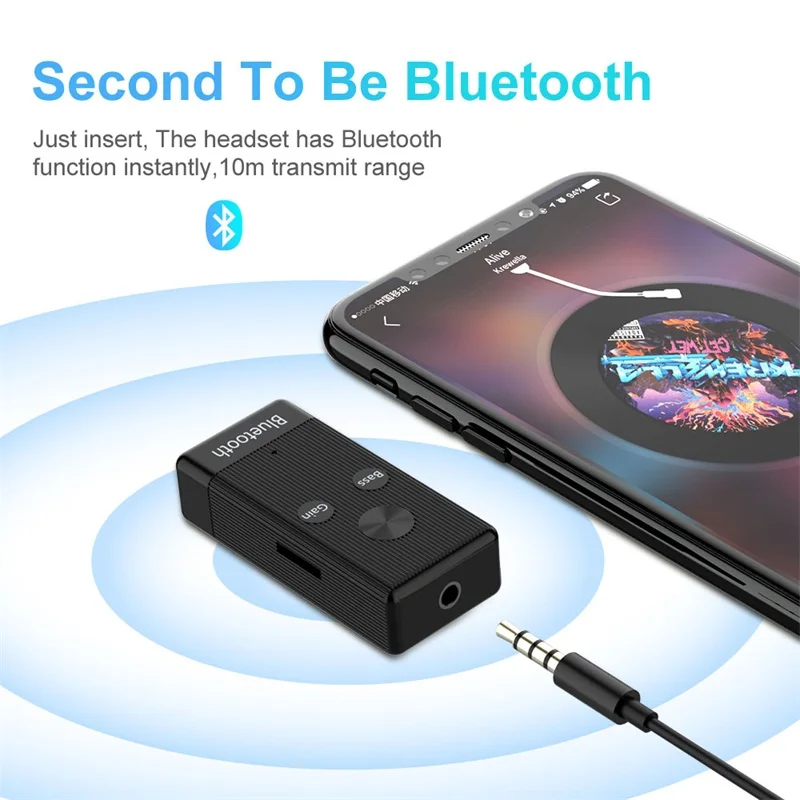 Bluetooth-ресивер 5 0 с функцией подавления басов шума стерео для автомобиля музыки Aux